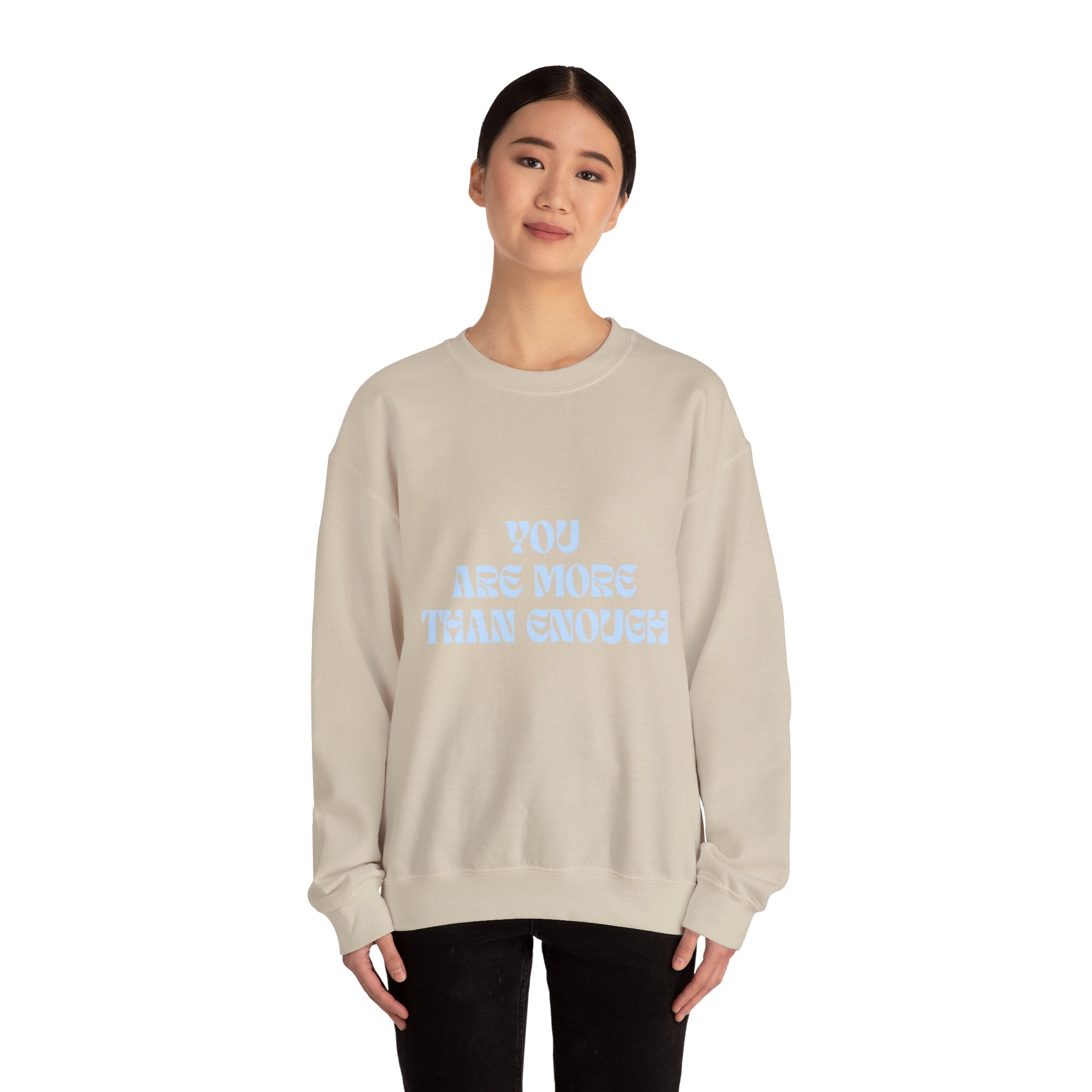 Inspirational Crewneck Sweatshirt - "You Are More Than Enough" Pastel Affirmation