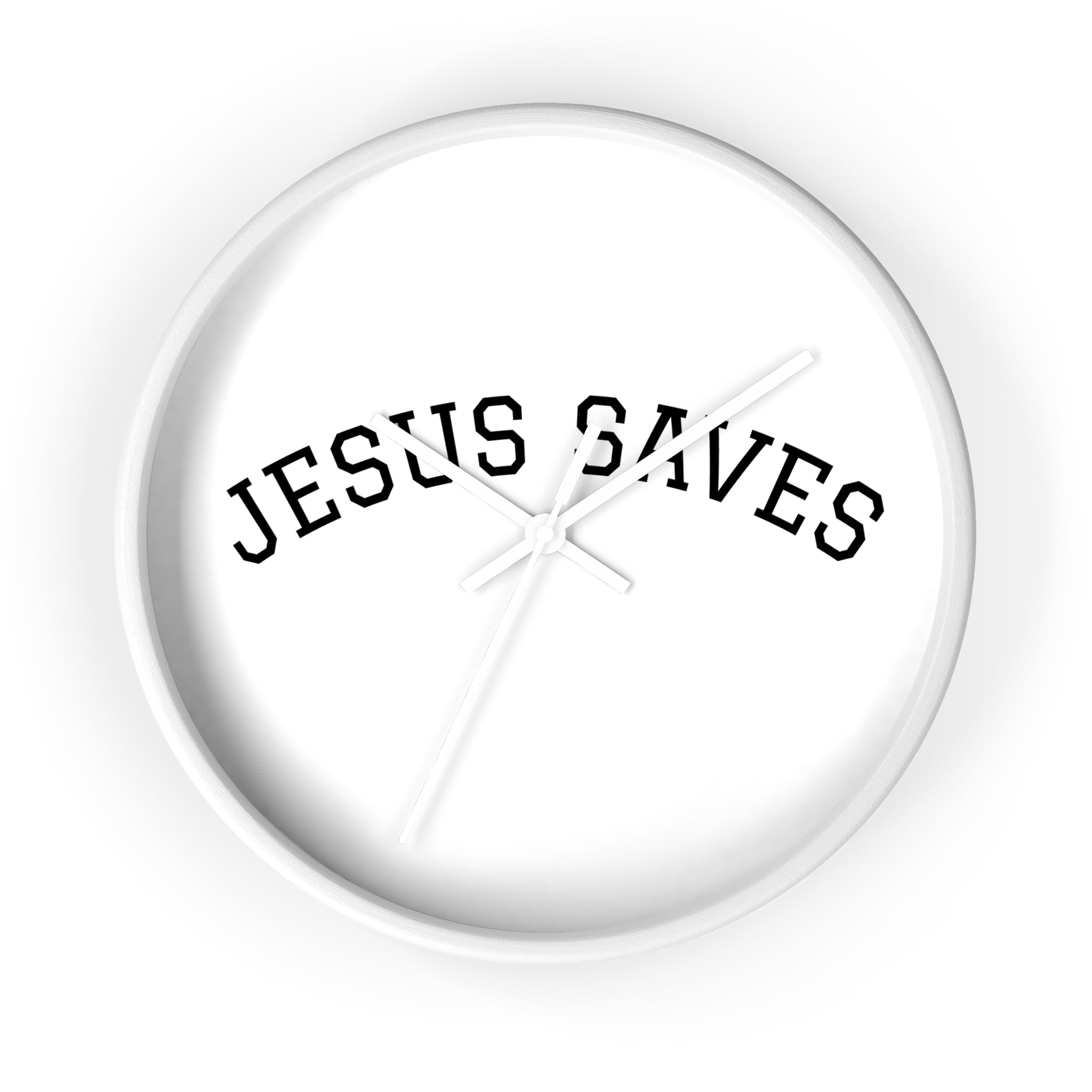 Jesus Saves Wall Clock – Minimalist Christian Home Decor