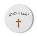 Jesus Is King Ceramic Coaster  Christian Cross Drink Coaster