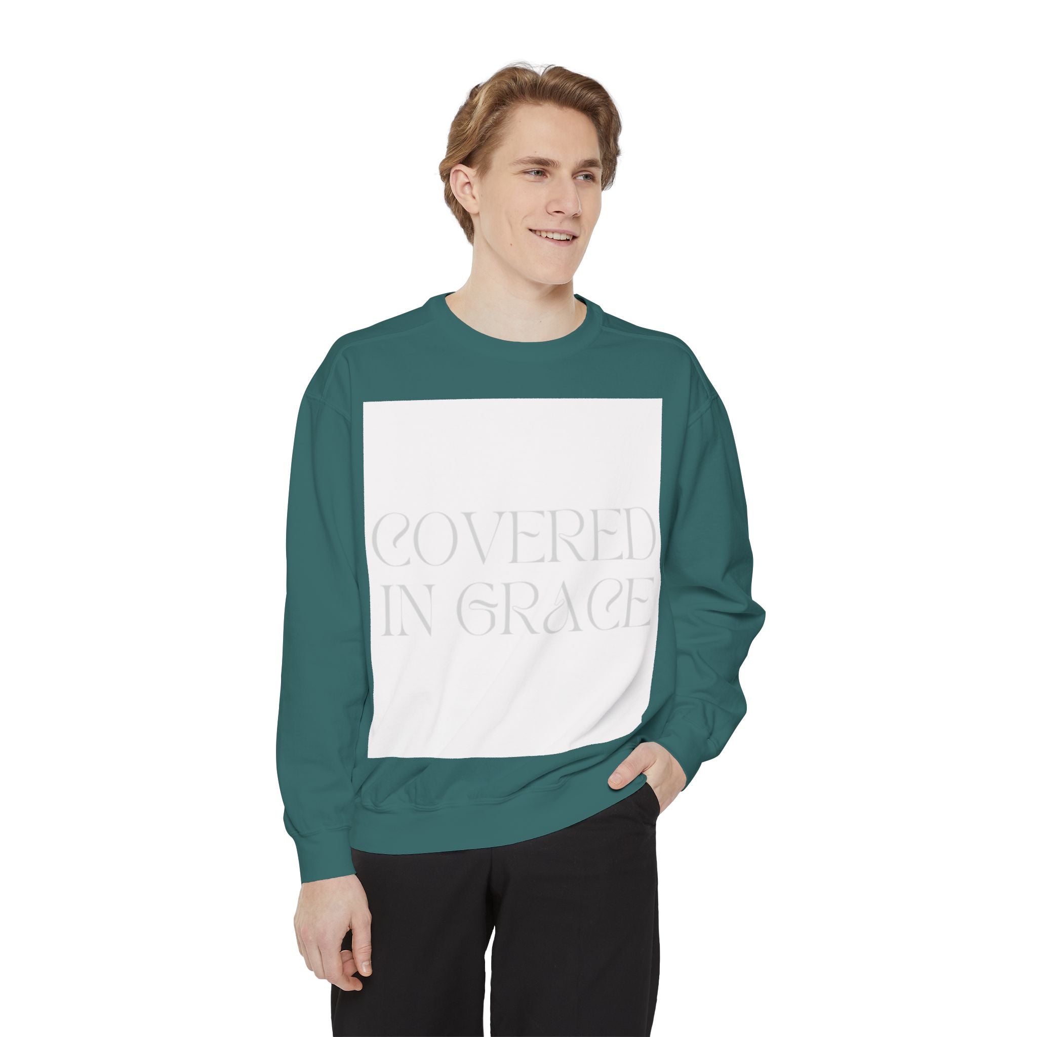 Covered in Grace Sweatshirt — Inspirational Christian Crewneck