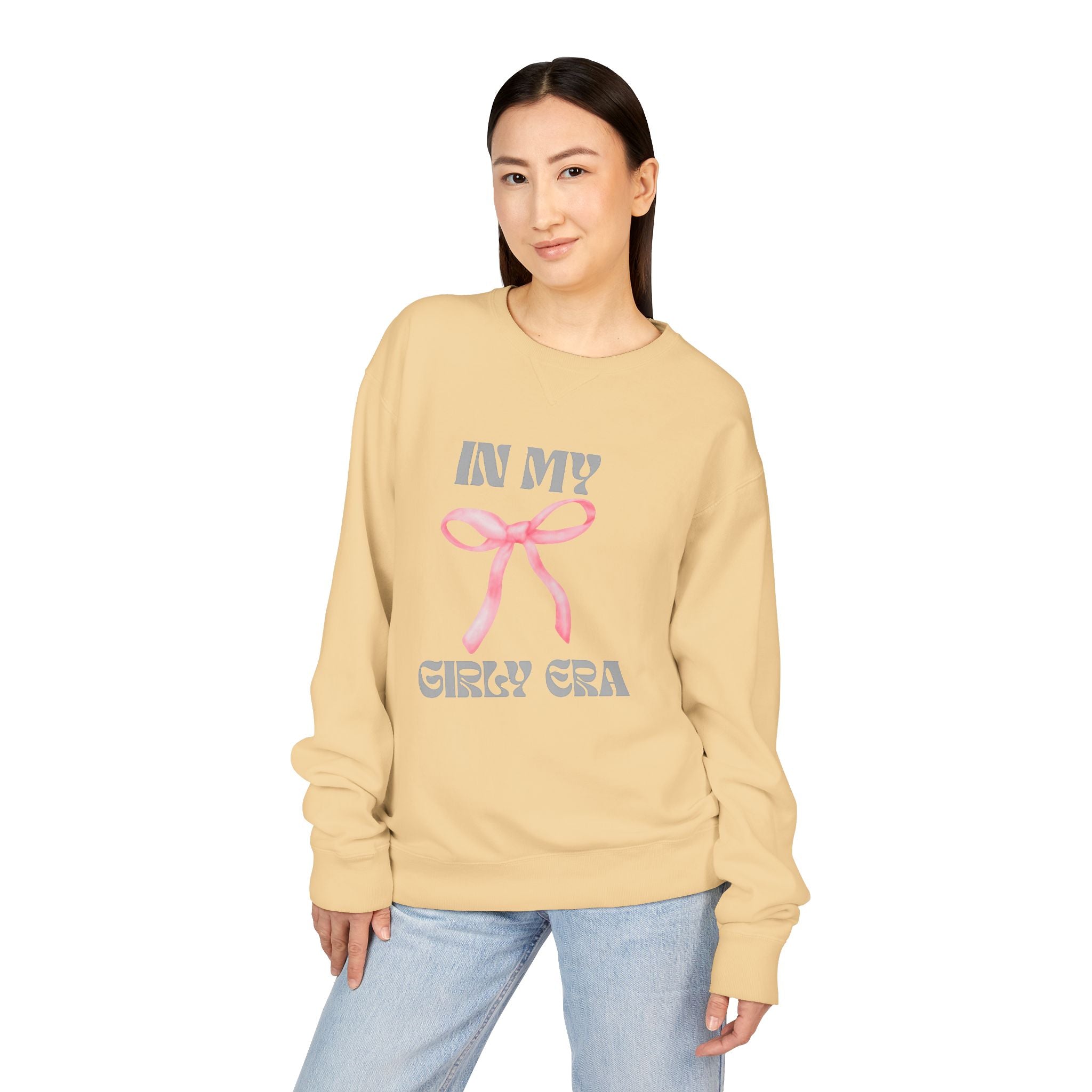 "In My Girly Era" Pink Ribbon Graphic Sweatshirt