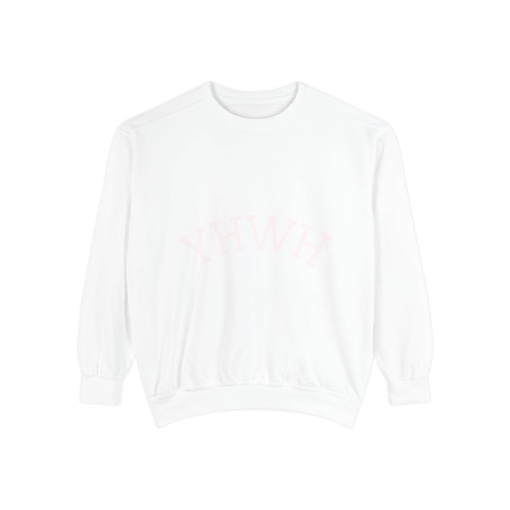YHWH Arch Logo Sweatshirt  Soft White Garment-Dyed Crewneck