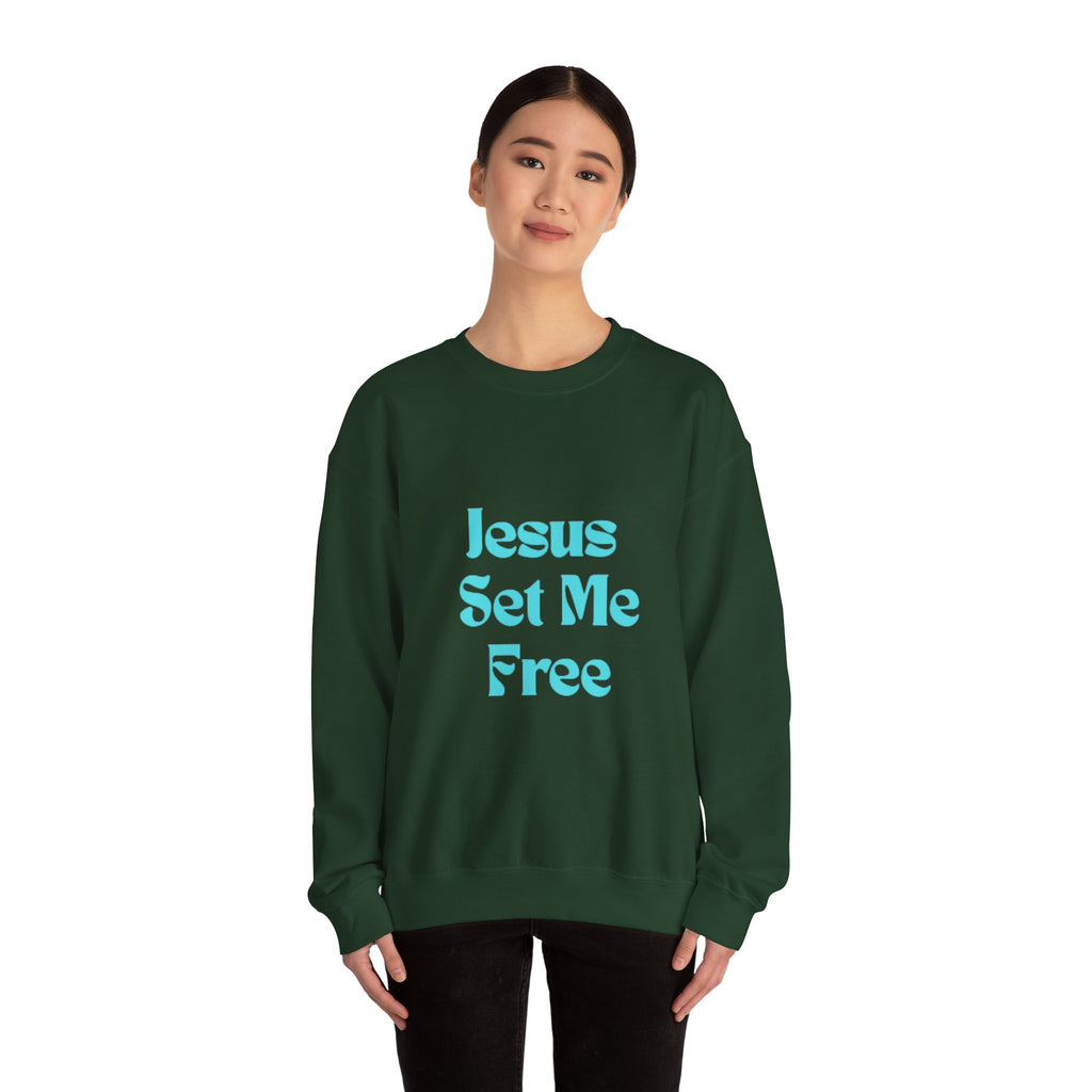 Jesus Set Me Free Sweatshirt - Christian Faith Crewneck