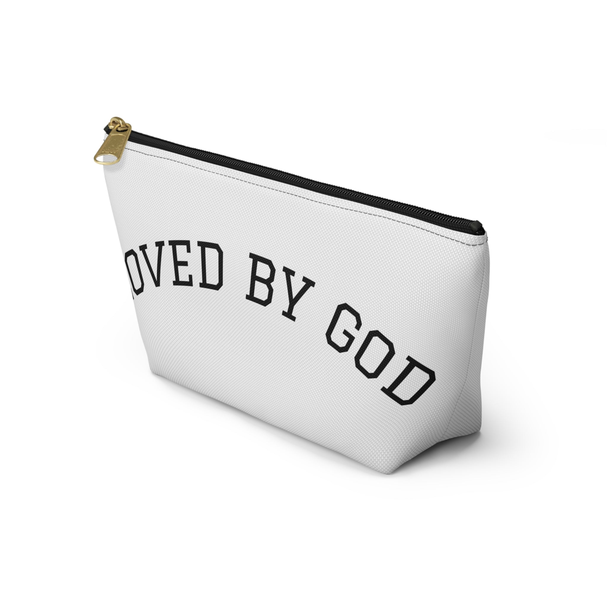 Loved By God Accessory Pouch — Inspirational Makeup & Travel T-Bottom Bag