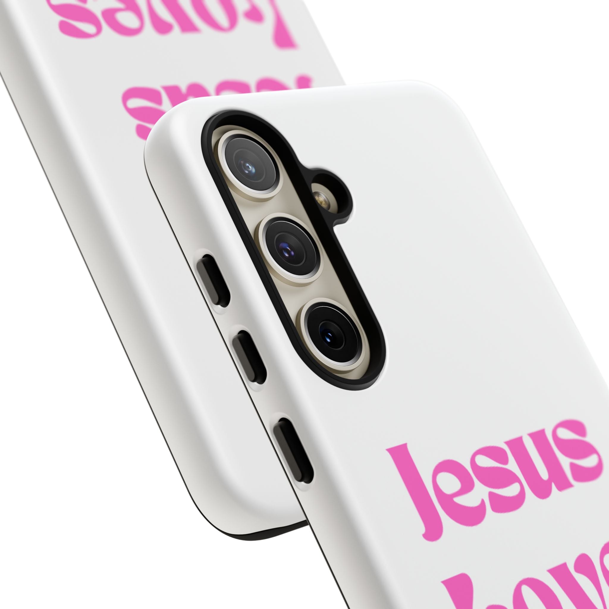 Jesus Loves You Phone Case — Pink Retro Christian Phone Cover