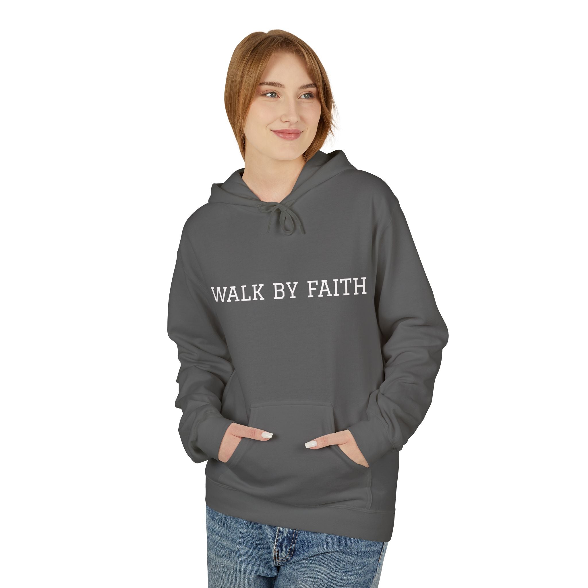 Faith Hoodie - "Walk By Faith" Minimal Christian Pullover