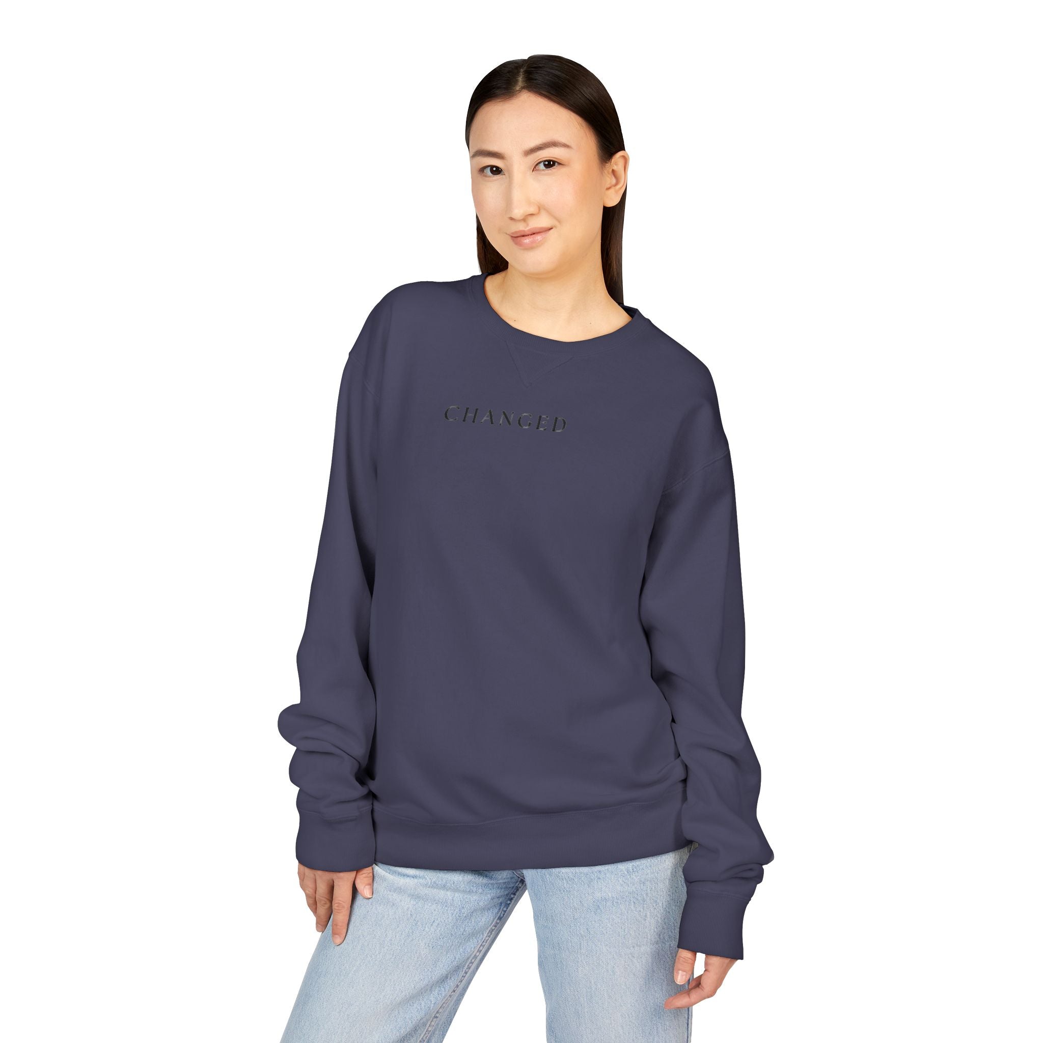 Changed Crewneck Sweatshirt — Minimal Inspirational Pullover