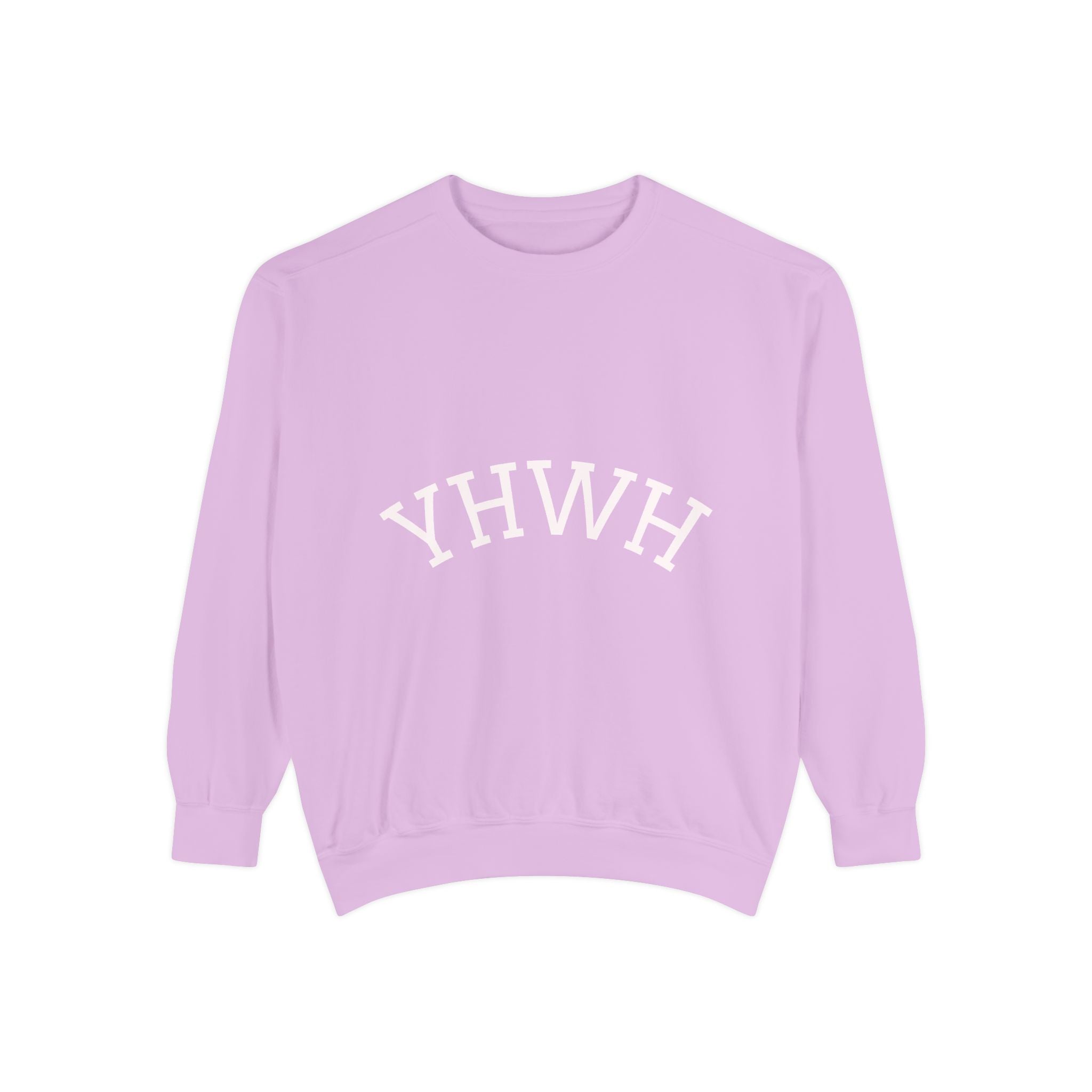YHWH Arch Logo Sweatshirt  Soft White Garment-Dyed Crewneck