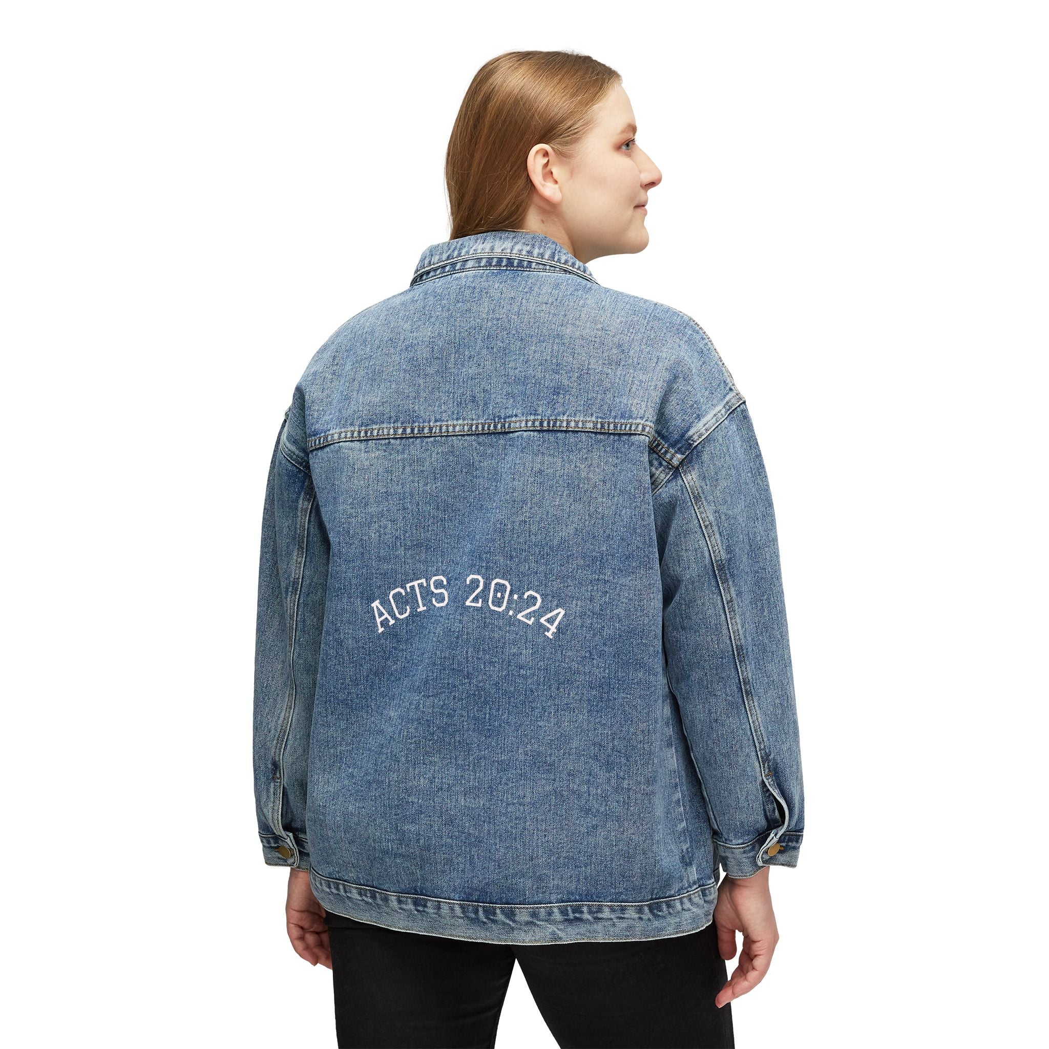 Women's Denim Jacket - 'ACTS 2024' Embroidered Back Trucker Jacket