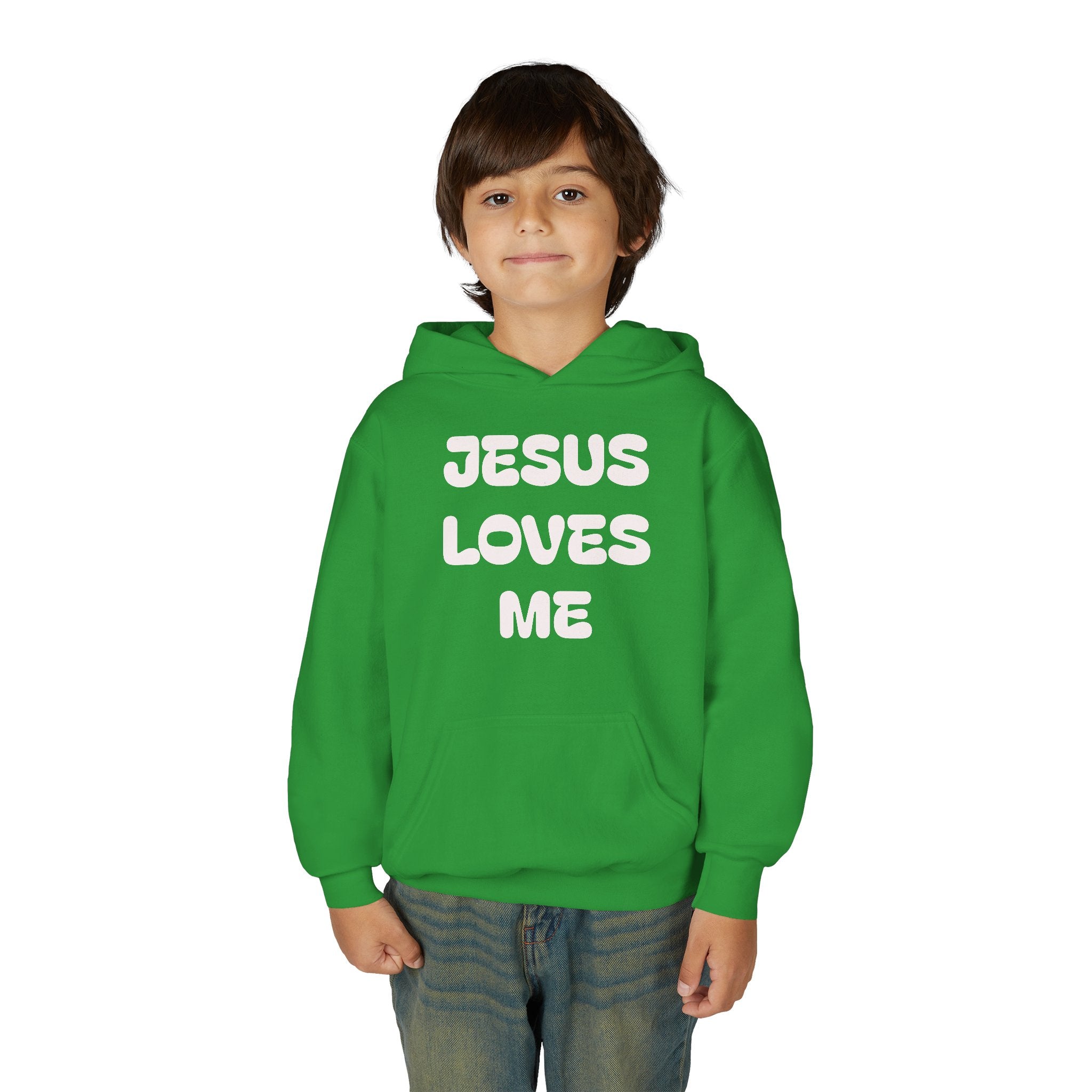Youth Hoodie — 'Jesus Loves Me' Pastel Faith Pullover