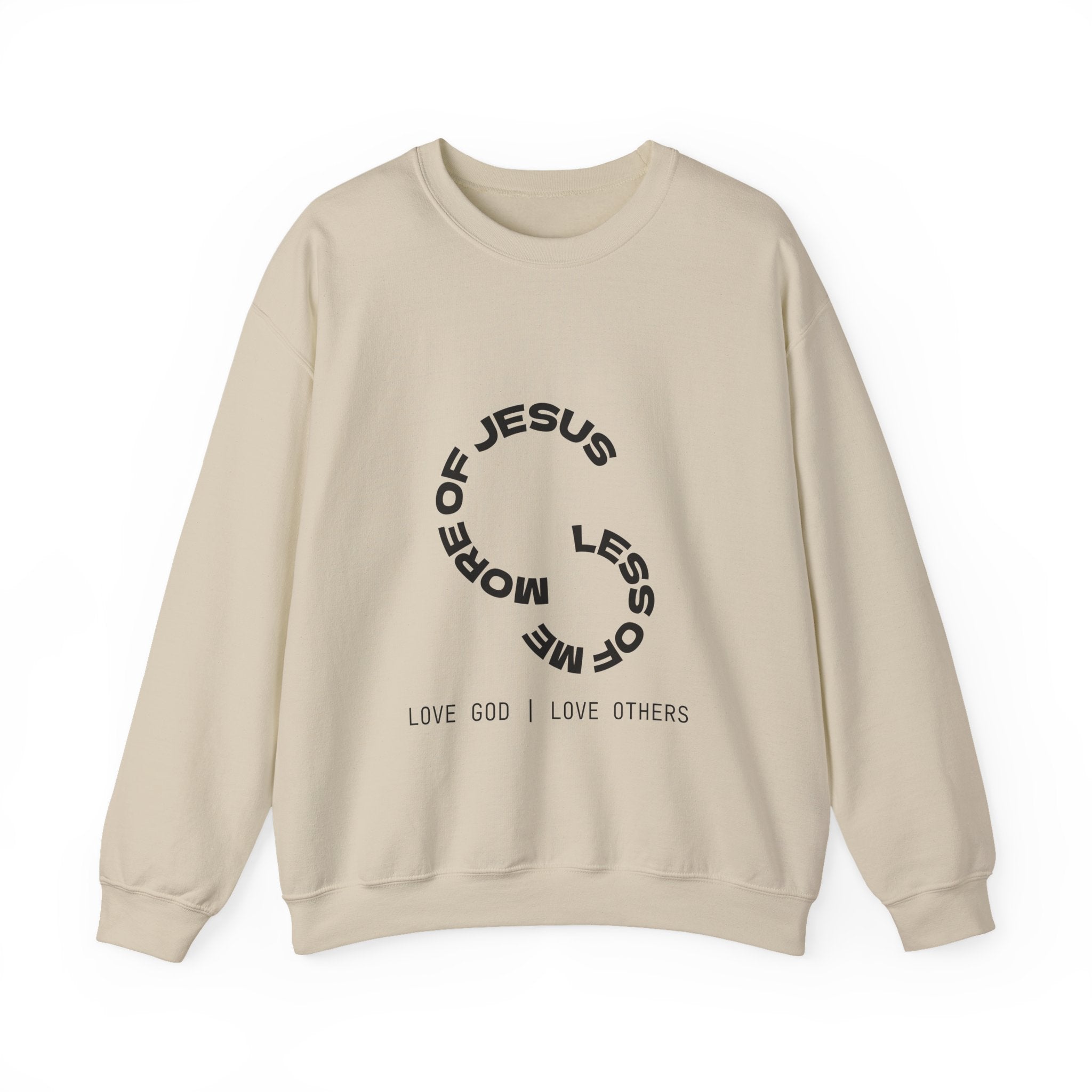 Christian Crewneck Sweatshirt — "Love God | Love Others" Jesus Circle Graphic