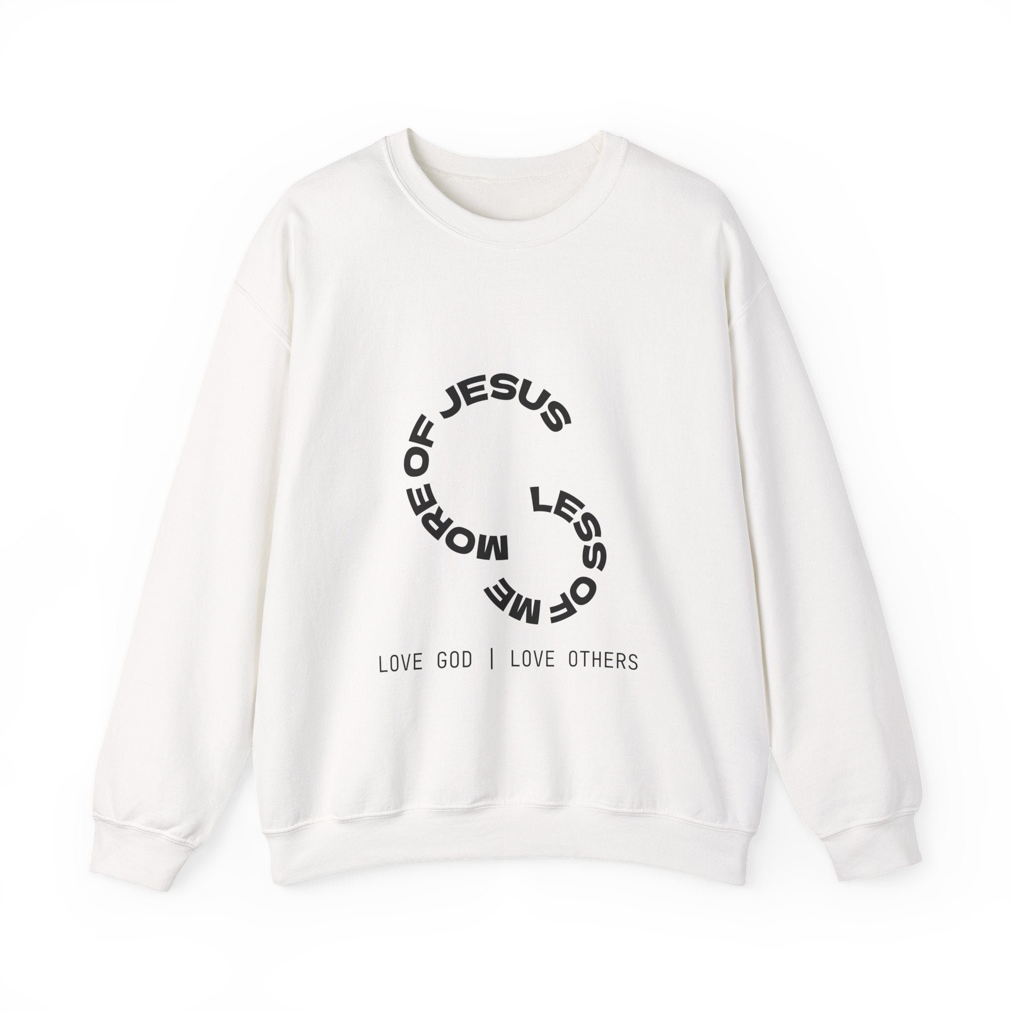 Christian Crewneck Sweatshirt — "Love God | Love Others" Jesus Circle Graphic