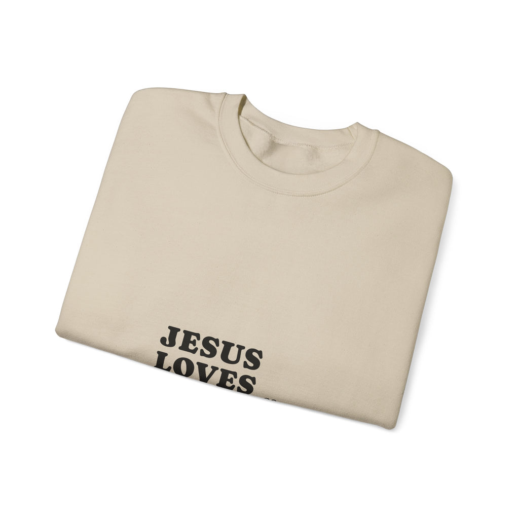 Jesus Loves You Crewneck Sweatshirt — Minimal Christian Faith Pullover