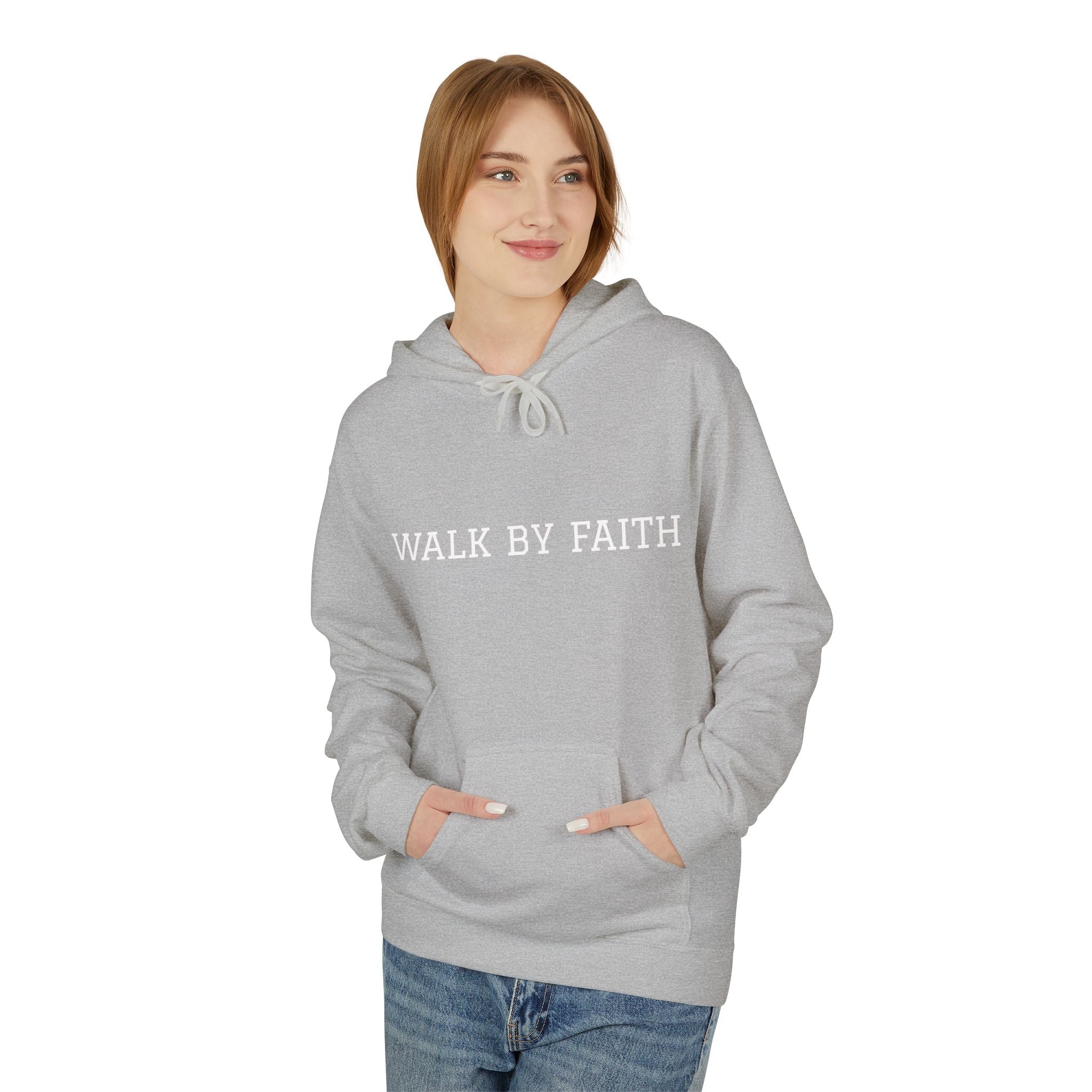 Faith Hoodie - "Walk By Faith" Minimal Christian Pullover